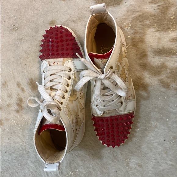 Christian Louboutin Red and White High Tops - Picture 7 of 7